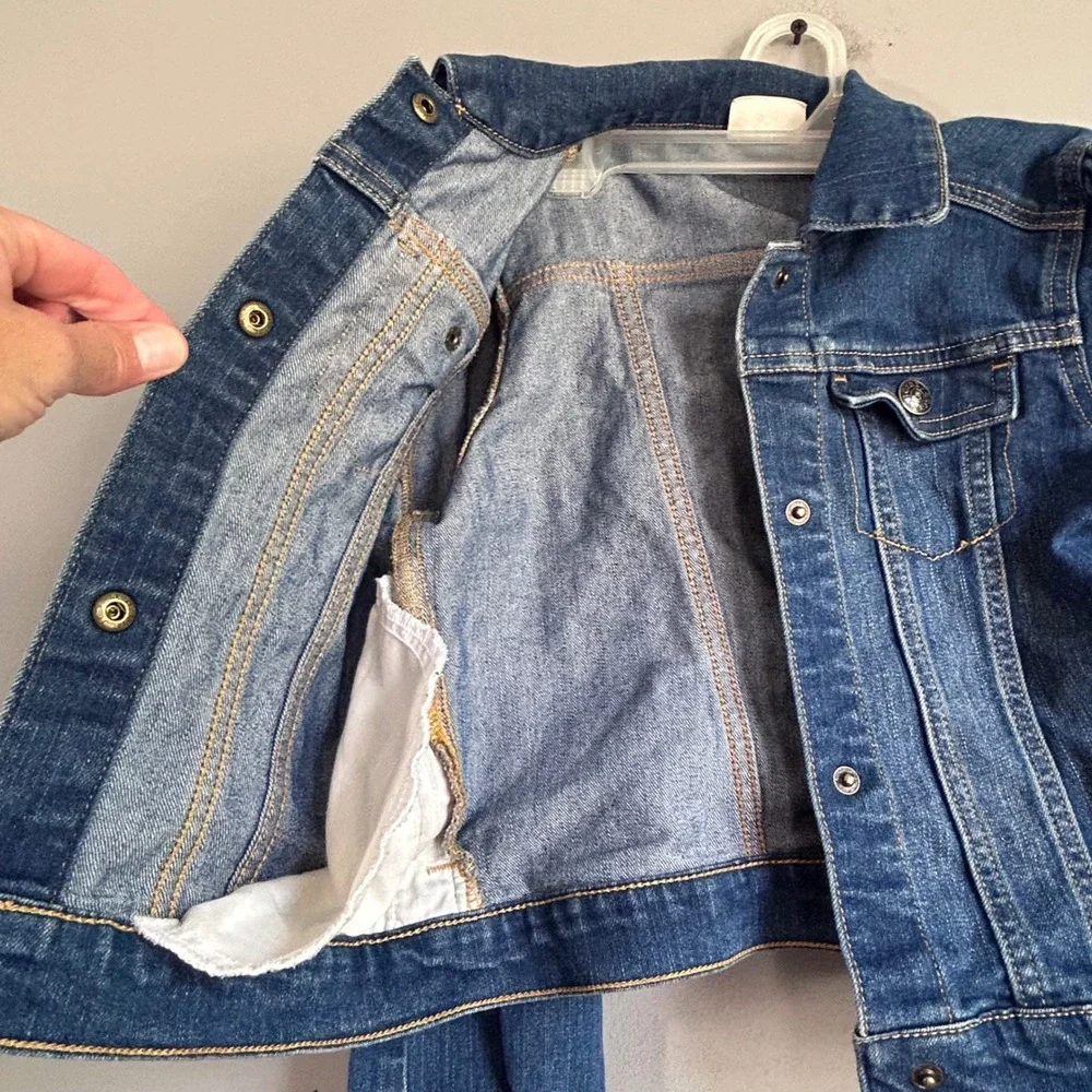 Crazy 8 Kids Medium Wash Denim Trucker Jacket Size M 7-8 Stretch Blue Coat